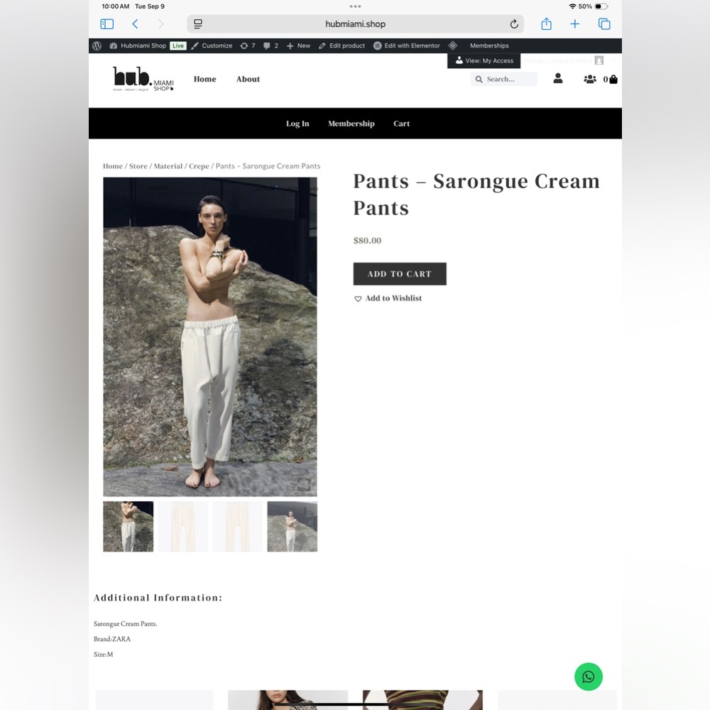 Zara Cream Sarongue Pants